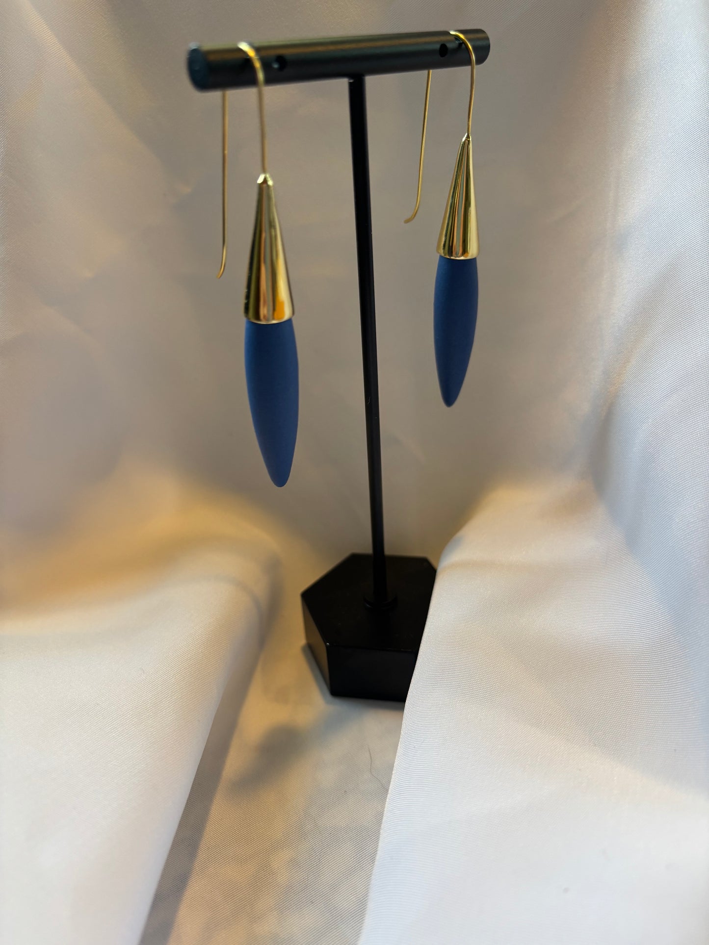 Ceramic Blue Spike Earrings