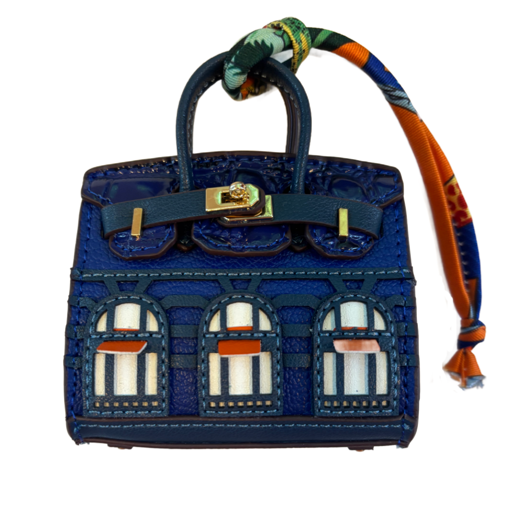 Orange and Blue Mini Handbag Charm