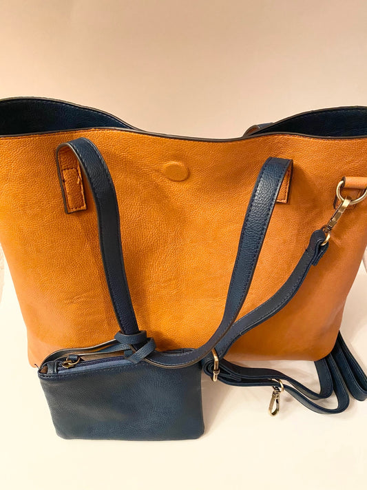 Orange and Blue Tote - Reversible