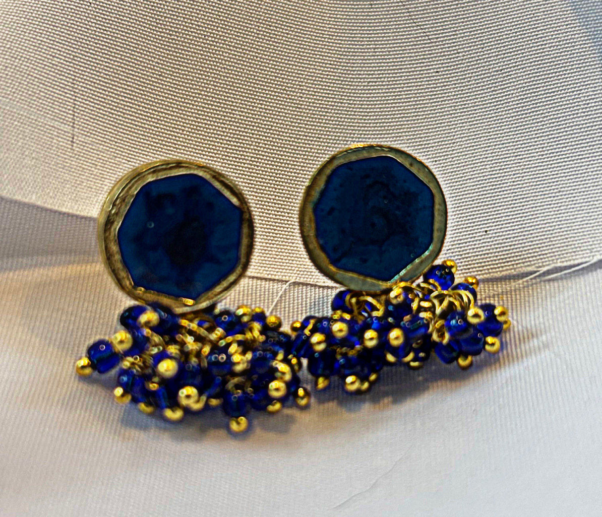 Blue Enamel Earrings