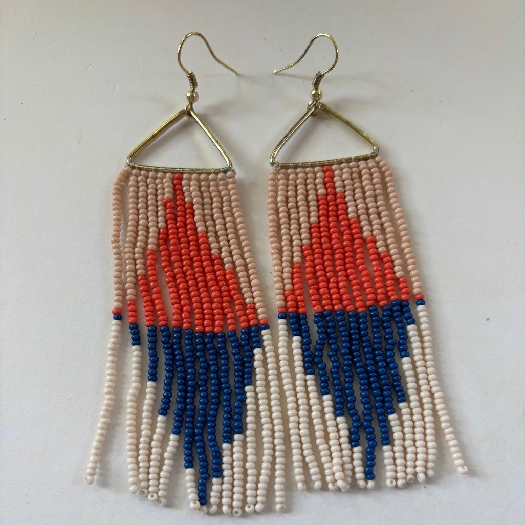 Orange and Blue Earrings