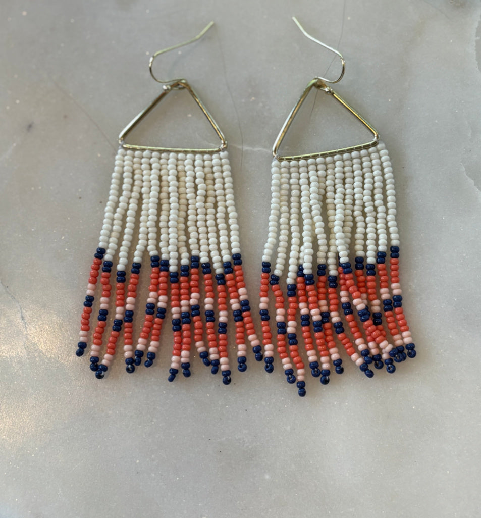 Orange and Blue Earrings