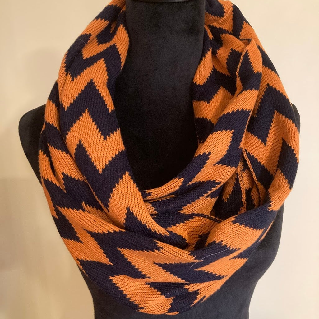 Orange and Blue Infinity scarf