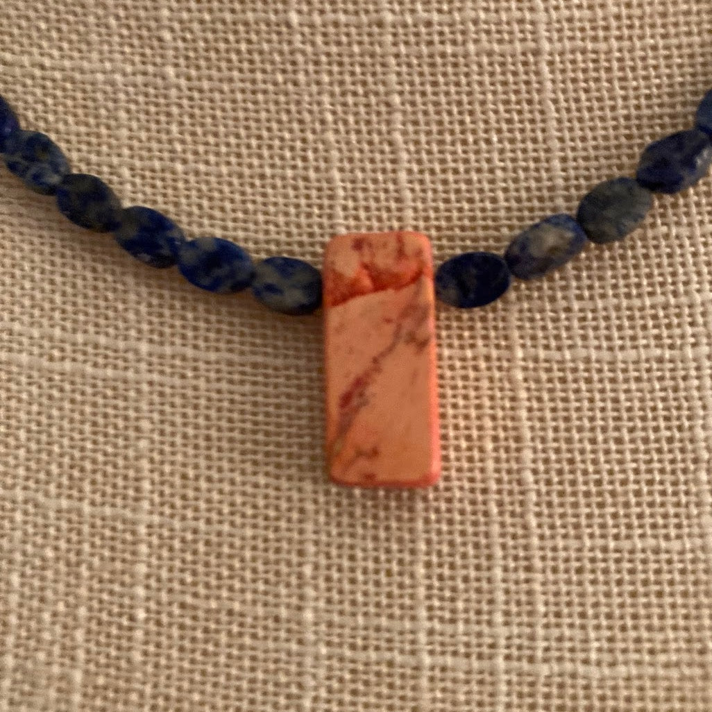 Orange and Blue Statement Necklace