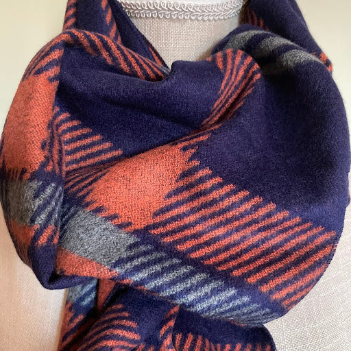 Men's Orange and Blue Scarf
