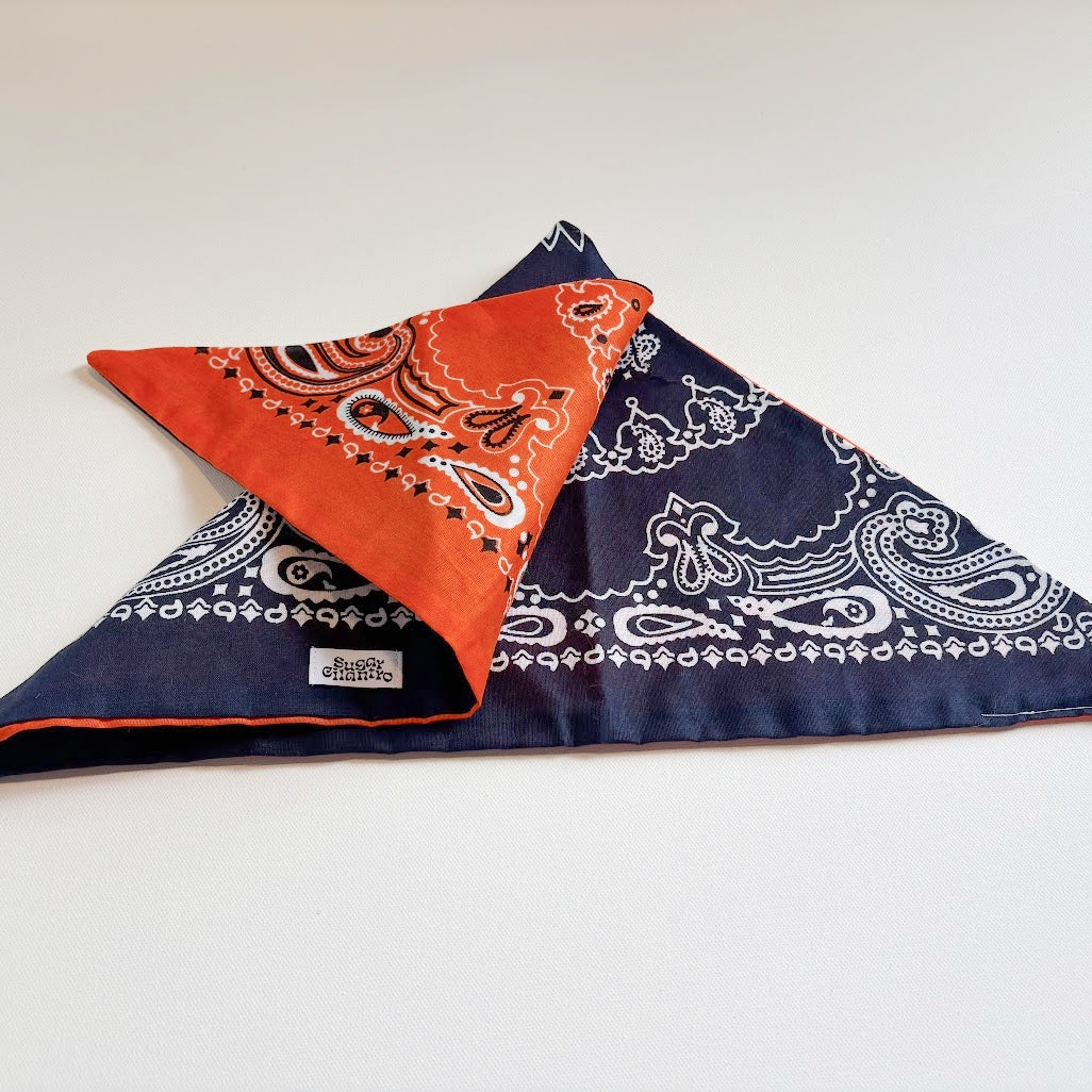 Orange and Blue Two-tone Bandana