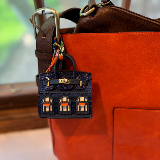 Orange and Blue Mini Handbag Charm