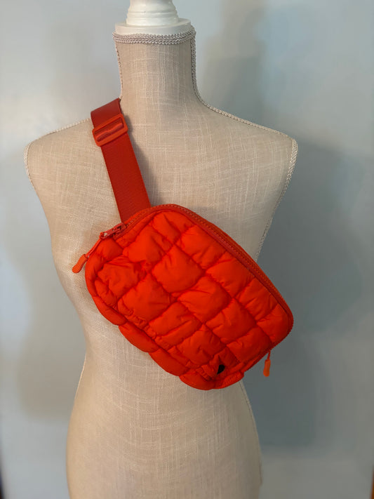 Orange Puffer Handbag