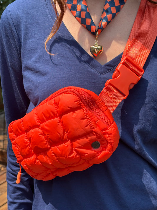 Orange Puffer Handbag