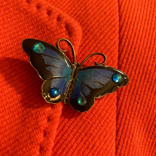 Blue Butterfly Broach