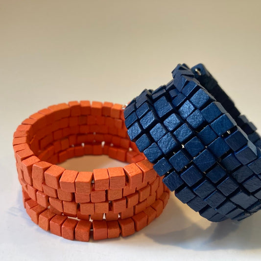 Orange and Blue Wrap Bracelets