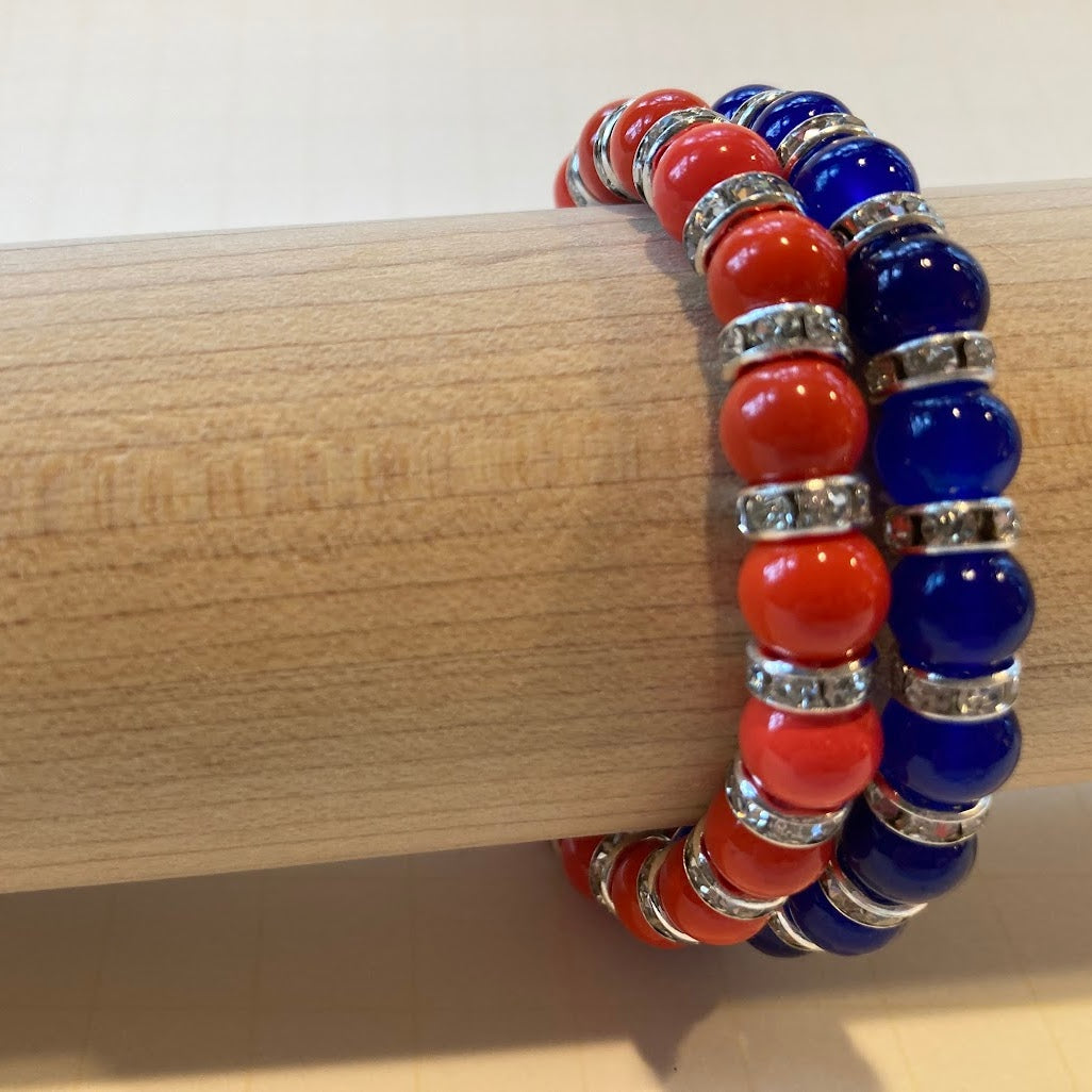 Double Orange and Blue Bracelets