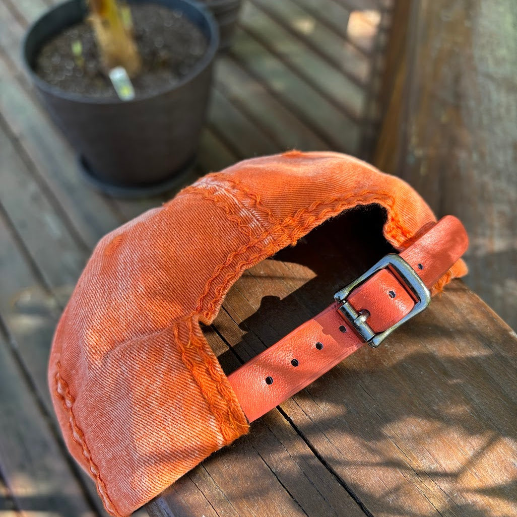 Bejeweled Distressed Orange Cap
