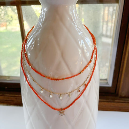Orange Tiered Necklace