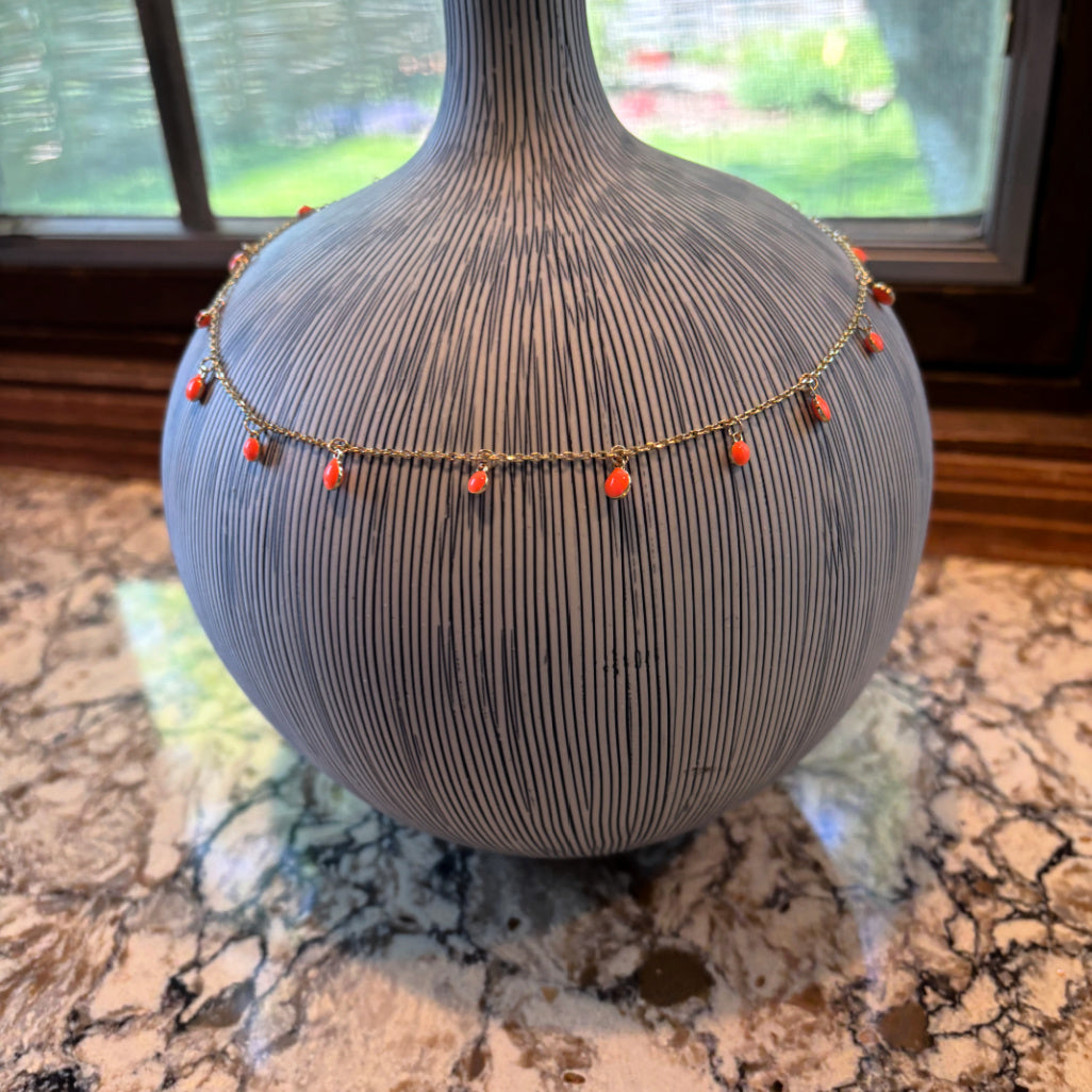 Orange Beaded Necklace