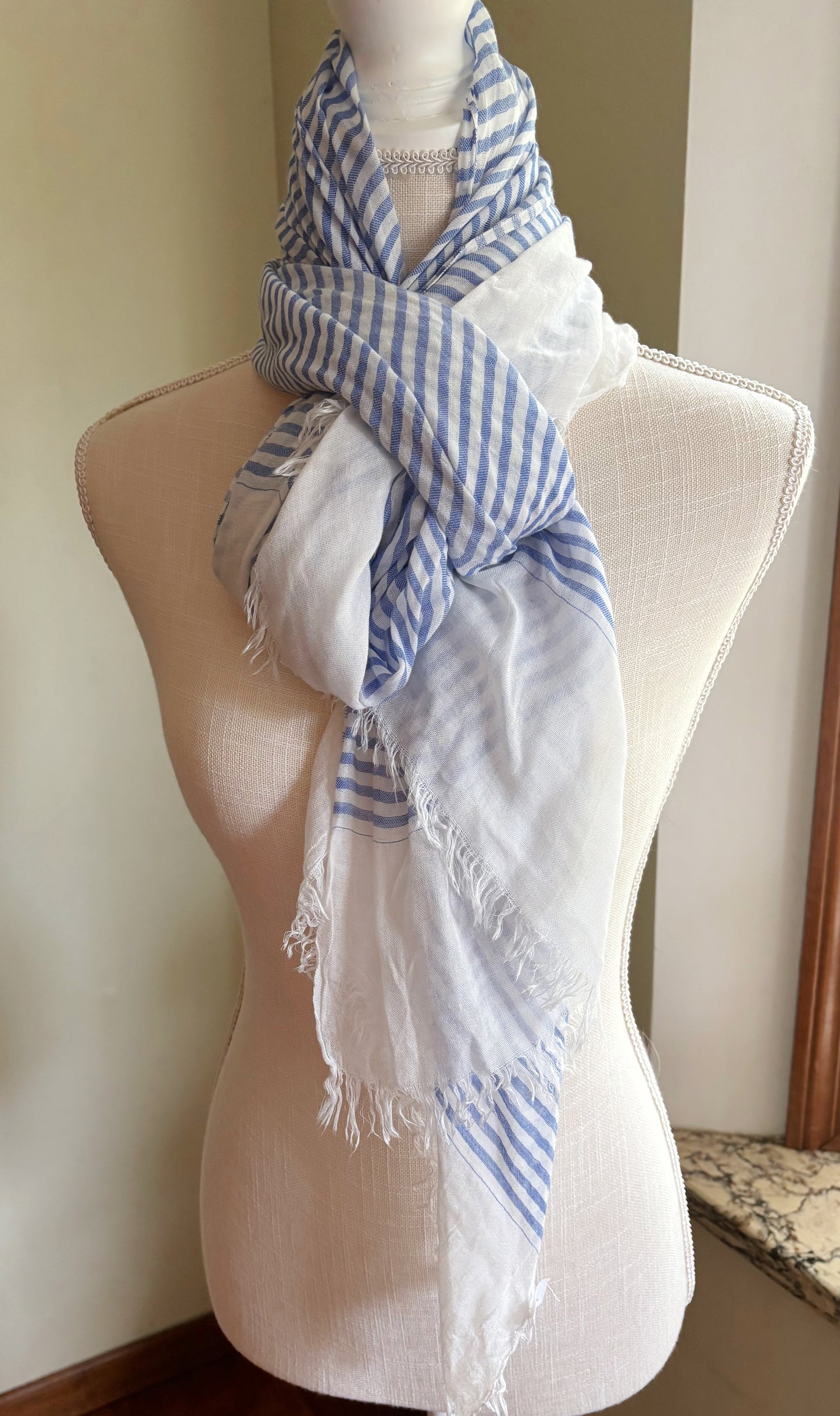 Blue Stripe Scarf