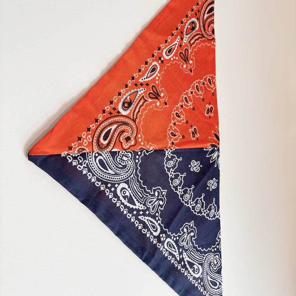 Orange and Blue Two-tone Bandana