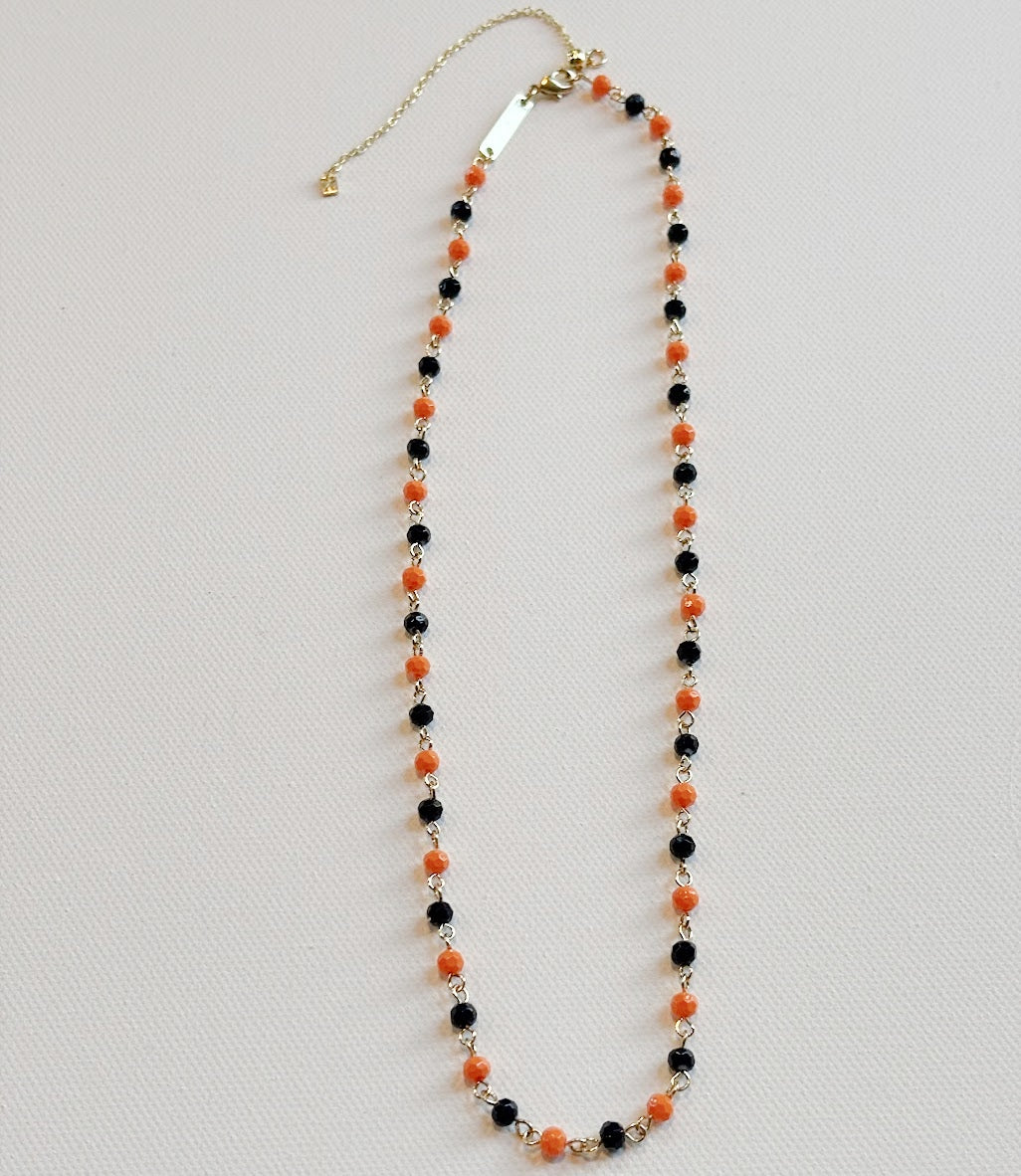 Petite Orange and Blue Necklace