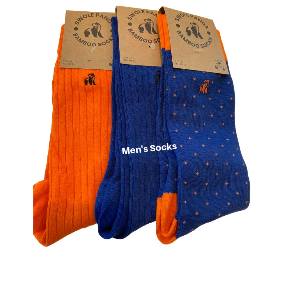 Orange and Blue bamboo sock set