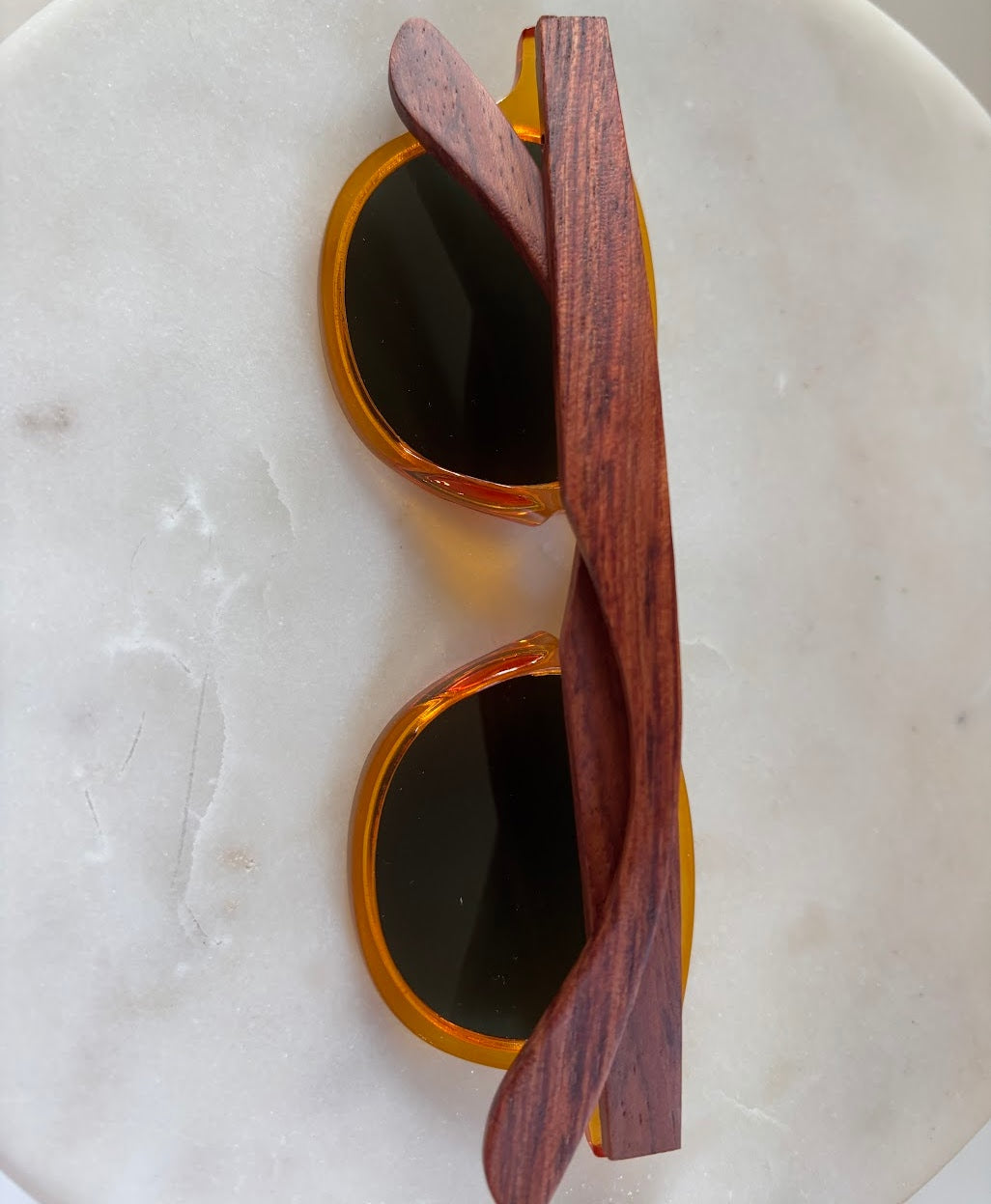 Polarized Orange Acetate and Wood Sunglasses