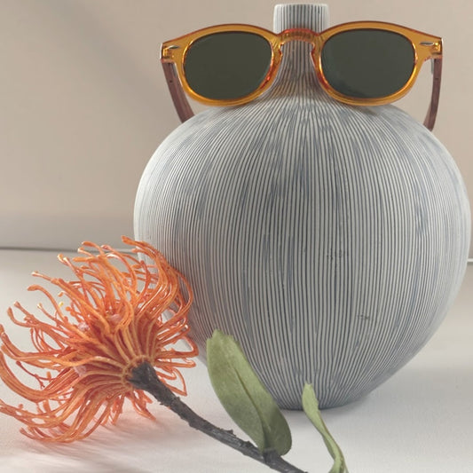 Polarized Orange Acetate and Wood Sunglasses